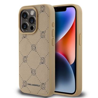 -&nbsp;Karl Lagerfeld - Karl Lagerfeld PU Karl Heads Pattern MagSafe Case for iPhone 15 Pro Beige