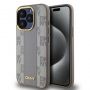 DKNY PU Leather Checkered Pattern Magsafe Case for iPhone 15 Pro Beige