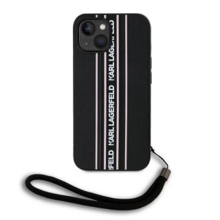 -&nbsp;Karl Lagerfeld - Karl Lagerfeld PU Saffiano Athleisure Stripe and Strap Case for iPhone 15 Pink