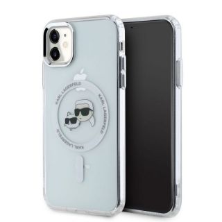-&nbsp;Karl Lagerfeld - Karl Lagerfeld IML K&CH Heads Metal Frame MagSafe Case for iPhone 11 Transparent