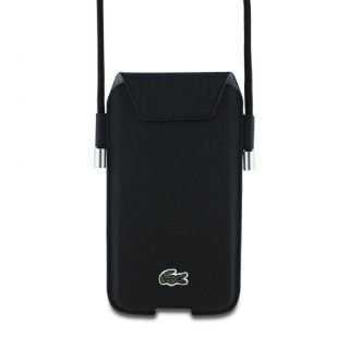 Lacoste&nbsp;PVC Iconic Petit Pique Phone Pouch XL Black