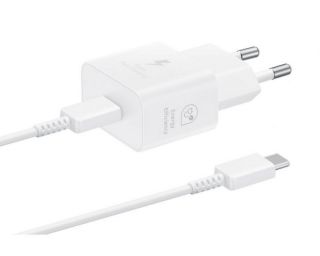 Samsung&nbsp;EP-T2510EWE + EP-DN980BWE USB-C 25W Travel Charger + USB-C Data Cable White  OOB Bulk