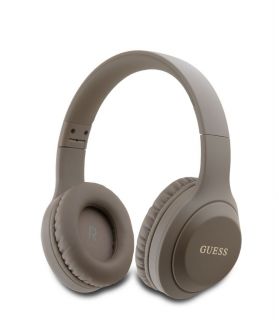 GUESS&nbsp;Classic Silver Logo Bluetooth Stereo Headphone Brown