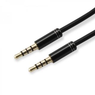 - Sbox 
 Universal 
 AUX Cable 3.5mm to 3.5mm blackberry black 3535-1.5B melns