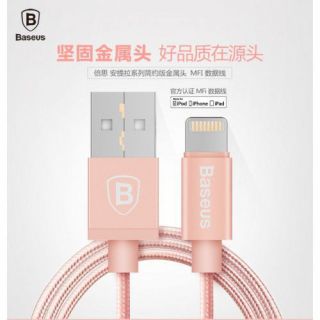 Baseus Simple Version of AntiLa Series MFI Metal Charging Cable For iPhone6 1M CAETRTC-MFB0R rose gold rozā zelts