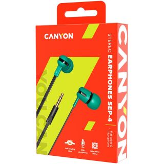CANYON SEP-4 Stereo earphone with microphone 1.2m flat cabl 
