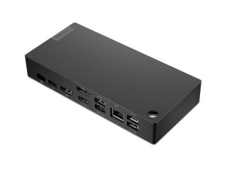 Lenovo USB-C Dock Windows Only (Max displays: 3/Max resolution: 4K/60Hz/Supports: 2x4K/60Hz/1xEthernet LAN (RJ-45)/2xDP 1.4/1xHDMI 2.0/3xUSB 3.1/2xUSB 2.0/1xUSB-C/1x3.5mm combo jack/Input power: 135W/100W, Output Power: 90W/65W) 