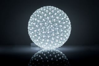 - N / A Bumba ar puķēm 466 300LED D-25cm White balts