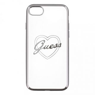 - Guess 
 Apple 
 iPhone 7  /  8 Heart TPU case 
 Silver sudrabs