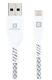 Evelatus Data Cable MicroUSB EDC03 White balts