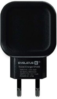 Evelatus Travel Charger Two USB 3.4A ETC03 Black melns