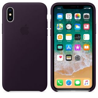 Apple iPhone X Leather Case  /  Oriģināls maciņ&amp;amp;#353; priek&amp;amp;#353; iPhone X MQTG2ZM / A Tum&amp;amp;#353;i violets Dark Aubergine