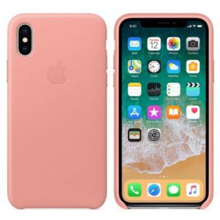Apple iPhone X Leather Case MRGH2ZM / A Soft Pink rozā