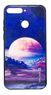 Evelatus Evelatus Samsung A7 2018 Picture Glass Case Valley Moon
