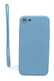 Evelatus iPhone 7 / 8 Soft Touch Silicone Case with Strap Blue zils