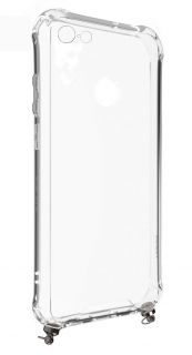 Evelatus Evelatus Apple iPhone 7 / 8 / SE2020 / SE2022 Silicone Transparent with Necklace TPU Strap Gold