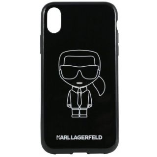 - Karl Lagerfeld iPhone XR PC / TPU Glitter Ikonik White Outline Black