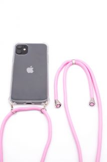 Evelatus Evelatus Apple iPhone X / XS Case with rope Stripes Pink Transparent