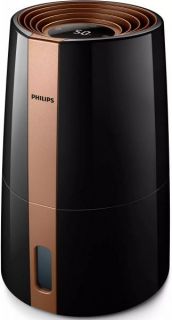 Philips HU3918 / 10 Humidifier, 25 W, Water tank capacity 3 L, Suitable for rooms up to 45 m², NanoCloud evaporation, Humidification capacity 300 ml / hr, Black melns