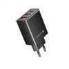 Беспроводные устройства и гаджеты Evelatus Travel Charger EU Wall 3 Ports 32W USB-C  /  USB-A2 ETC06 Black melns 