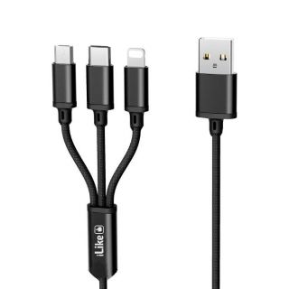 - ILike Charging Cable 3 in 1 CCI02 Black melns