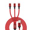Aksesuāri Mob. & Vied. telefoniem - Charging Cable 3 in 1 CCI02 Red sarkans 