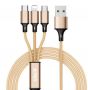 - iLike Charging Cable 3 in 1 CCI02 Gold