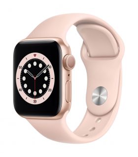 - Apple Watch Series 6 GPS, 44mm Aluminium Case with Pink Sand Sport Band Gold rozā zelts