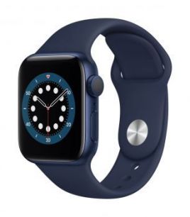 Apple Watch Series 6 GPS, 40mm Aluminium Case with Deep navy Sport Band Blue zils