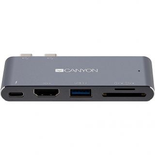 CANYON DS-5 Multiport Docking Station with 5 port Space Gray pelēks