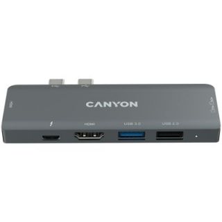 CANYON DS-05B Multiport Docking Station with 7 port Space Gray pelēks