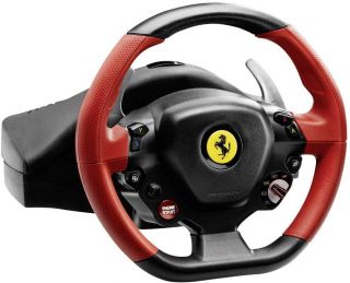 - Steering Wheel Ferrari 458 Spider Racing Wheel Black / Red melns sarkans