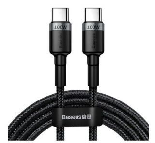 Baseus Cafule nylon cable USB Type C Power Delivery 2.0 100W 20V 5A 2m gray CATKLF-ALG1 
 Black pelēks melns
