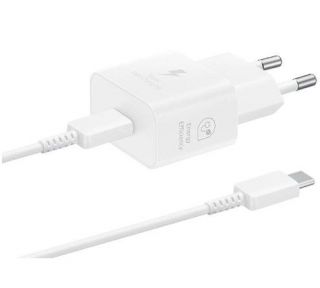 Samsung Fast charger USB-C 25W with data cable whit White