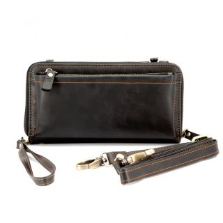 Evelatus Leather Zipper Design Wallet Black