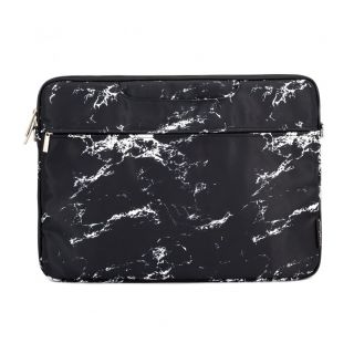 - iLike 15-16 Inches Fabric Laptop Bag With Strap Marble Black melns