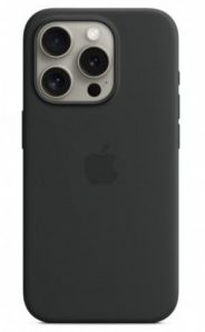 Apple Apple - iPhone 15 Pro Silicone Case with MagSafe Black melns