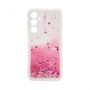- Galaxy A15 Silicone Case Water Glitter Pink