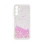 - Galaxy A15 Silicone Case Water Glitter Light Pink