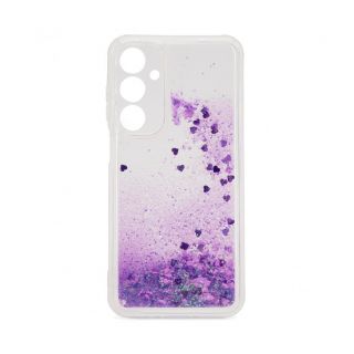 - Galaxy A15 Silicone Case Water Glitter Purple