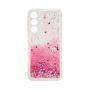 - Galaxy A35 Silicone Case Water Glitter Pink