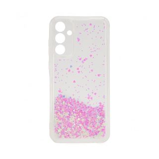 - Galaxy A35 Silicone Case Water Glitter Light Pink