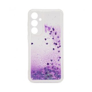 - Galaxy A35 Silicone Case Water Glitter Purple