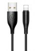 Bezvadu ierīces un gadžeti - USAMS Apple Lightning 2A Charge 1m Cable Black melns 