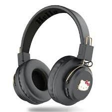 - BLUETOOTH HEADPHONES WITH KITTY HEAD METAL LOGO Black