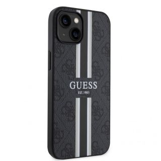 GUESS iPhone 15 Case Cover 4G Printed Stripes Black