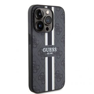 GUESS iPhone 15 Pro Case Cover 4G Printed Stripes Black