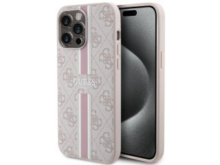 GUESS iPhone 15 Pro Max Case Cover 4G Printed Stripes Pink