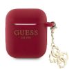 Аксессуары Моб. & Смарт. телефонам GUESS Airpods 1/2 Case Silicone Classic Logo Gold With 4G Charm Magenta 