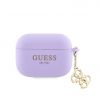 Aksesuāri Mob. & Vied. telefoniem GUESS Airpods Pro Case Silicone Classic Logo Gold With 4G Charm Purple 